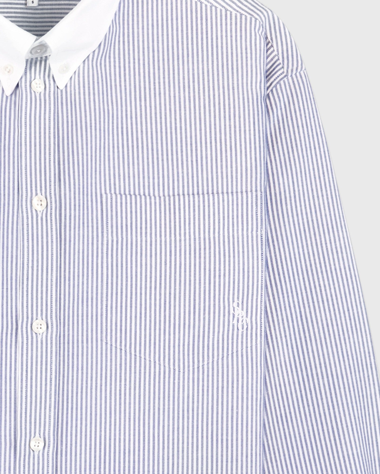 SRC Oversized Oxford Shirt - Navy Stripe Sporty & Rich Online
