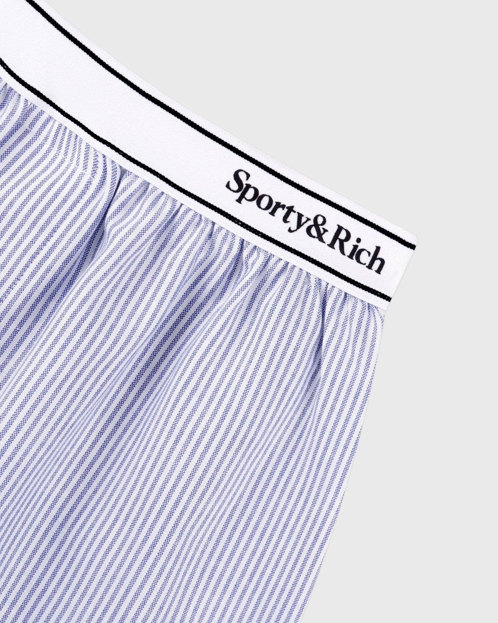 Serif Logo Oxford Boxer - Navy Stripe Sporty & Rich Discount