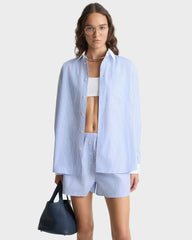 SRC Oversized Shirt - Blue Stripe Sporty & Rich For Sale