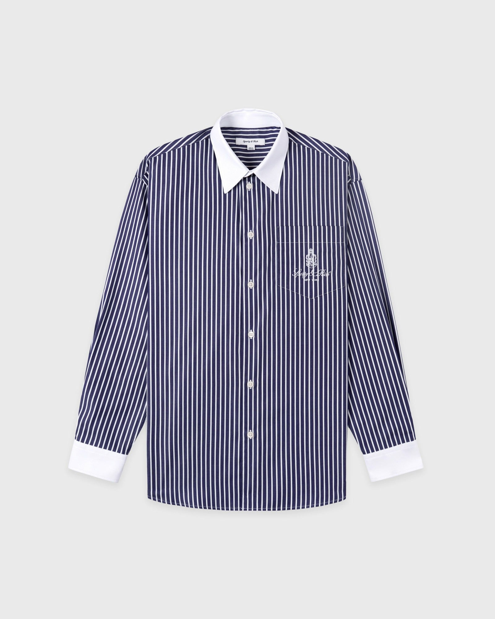 Vendome Oversized Shirt - Blue Striped Sporty & Rich US
