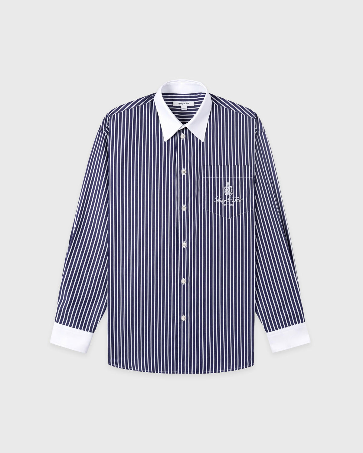 Vendome Oversized Shirt - Blue Striped Sporty & Rich US