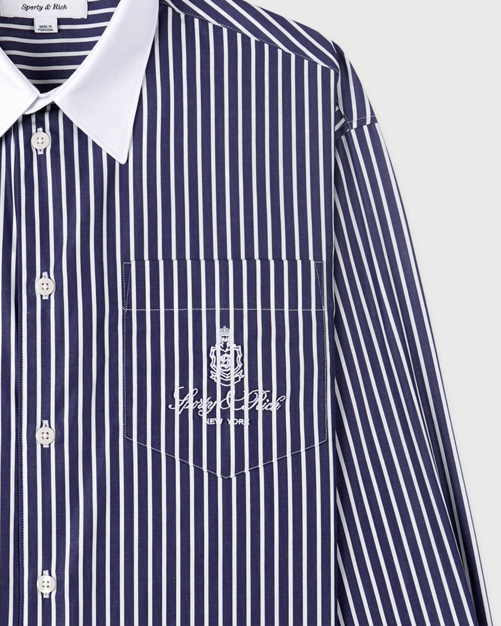 Vendome Oversized Shirt - Blue Striped Sporty & Rich US
