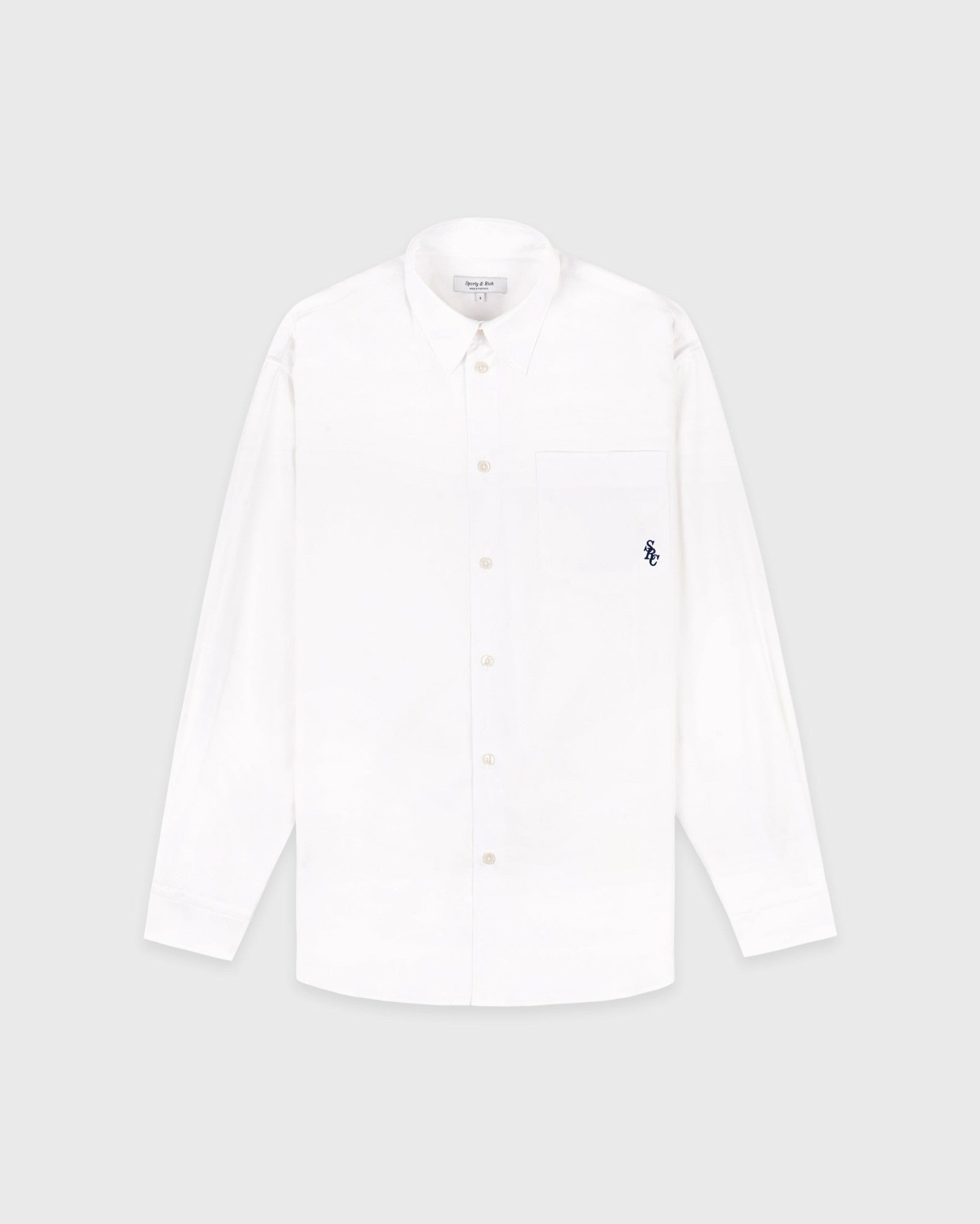 SRC Oversized Shirt - White/Navy Sporty & Rich For Sale