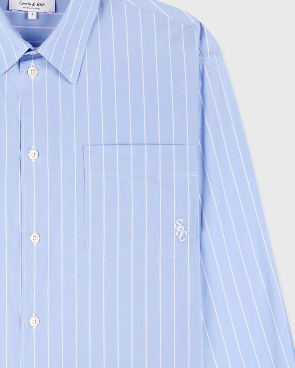 SRC Oversized Shirt - Ciel Stripe Sporty & Rich Outlet