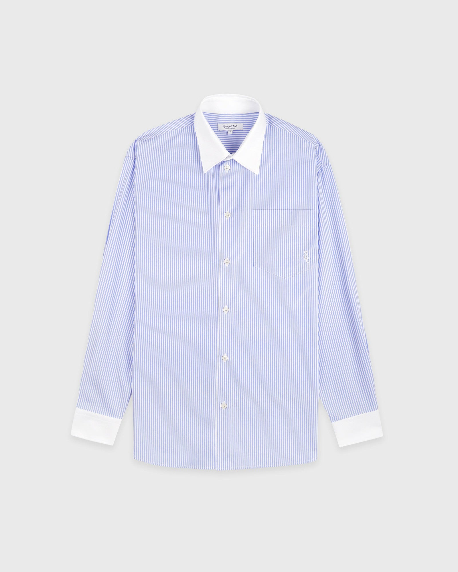 SRC Oversized Shirt - Blue Striped Sporty & Rich Sale