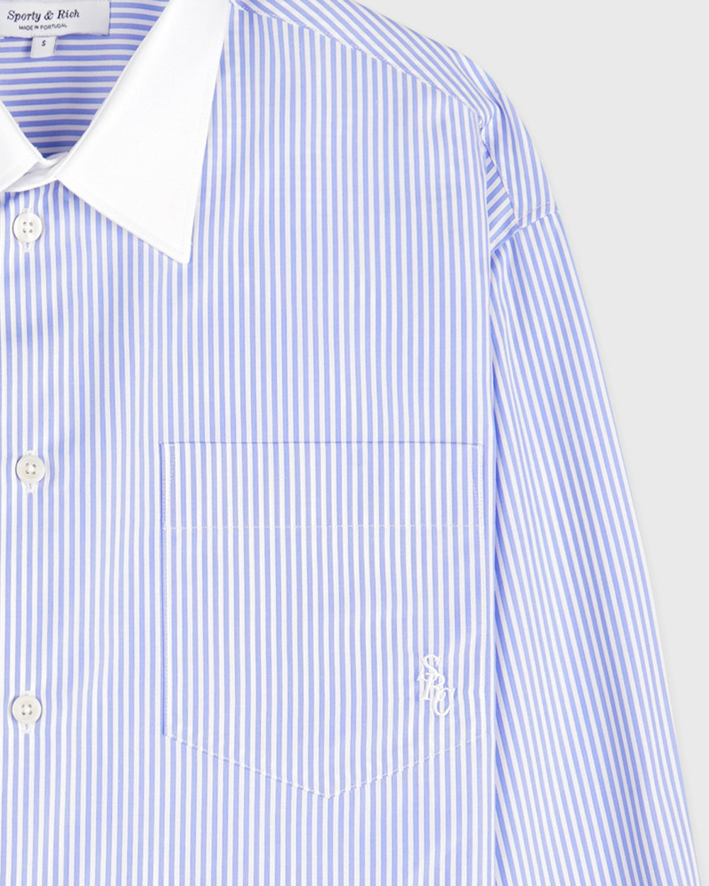 SRC Oversized Shirt - Blue Striped Sporty & Rich Sale