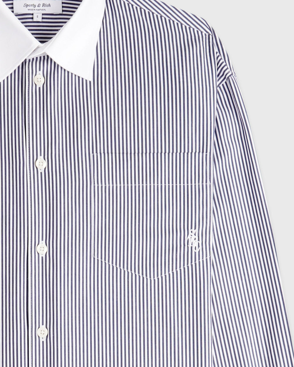 SRC Oversized Shirt - Navy Stripe Sporty & Rich Discount