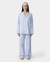 NY Crest Pyjama Shirt - Blue Striped Sporty & Rich Outlet