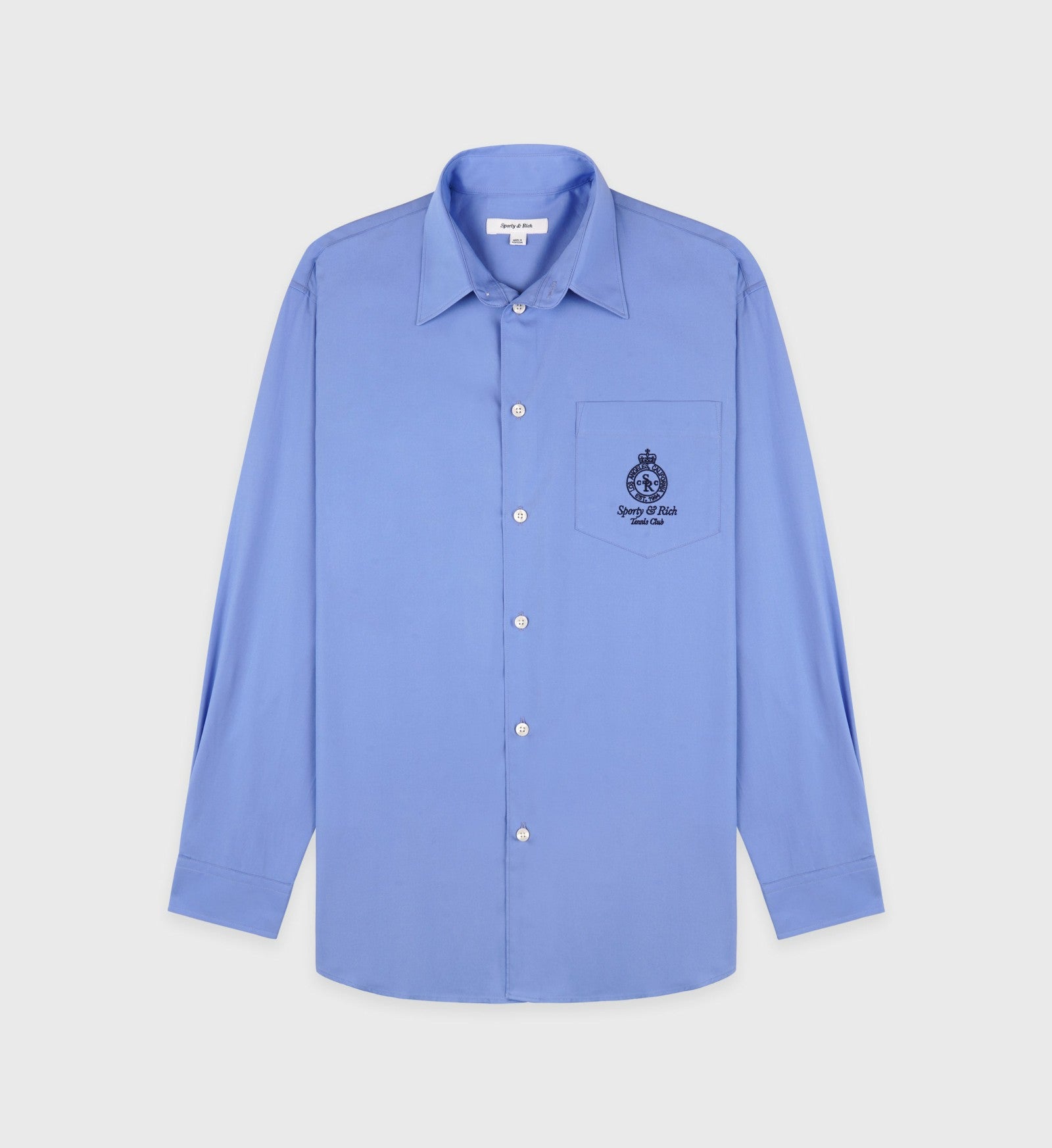Crown Tennis Oversized Shirt - Flax blue Sporty & Rich Online