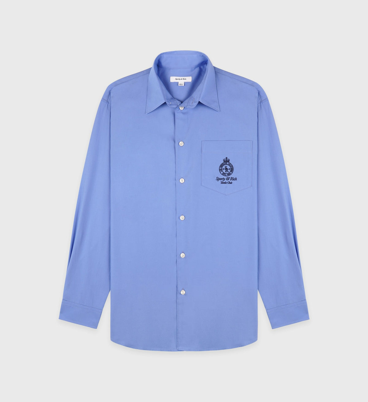 Crown Tennis Oversized Shirt - Flax blue Sporty & Rich Online