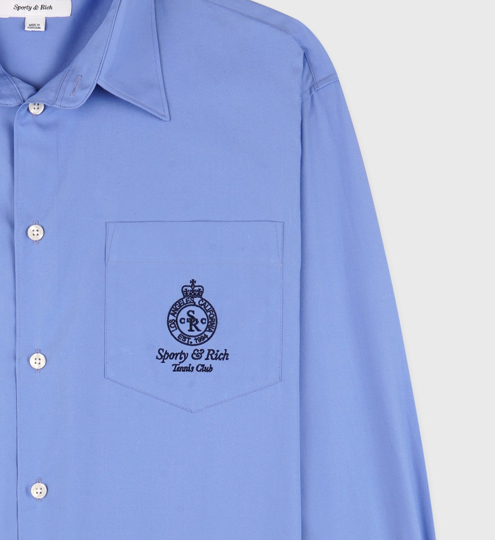 Crown Tennis Oversized Shirt - Flax blue Sporty & Rich Online