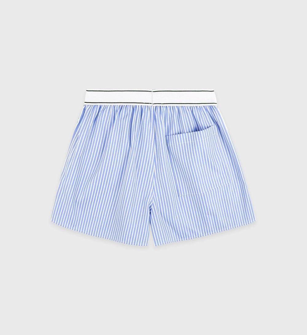 Italic Logo Boxer Short - Light Blue Striped Sporty & Rich Discount