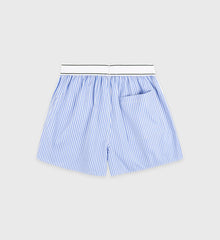 Italic Logo Boxer Short - Light Blue Striped Sporty & Rich Discount