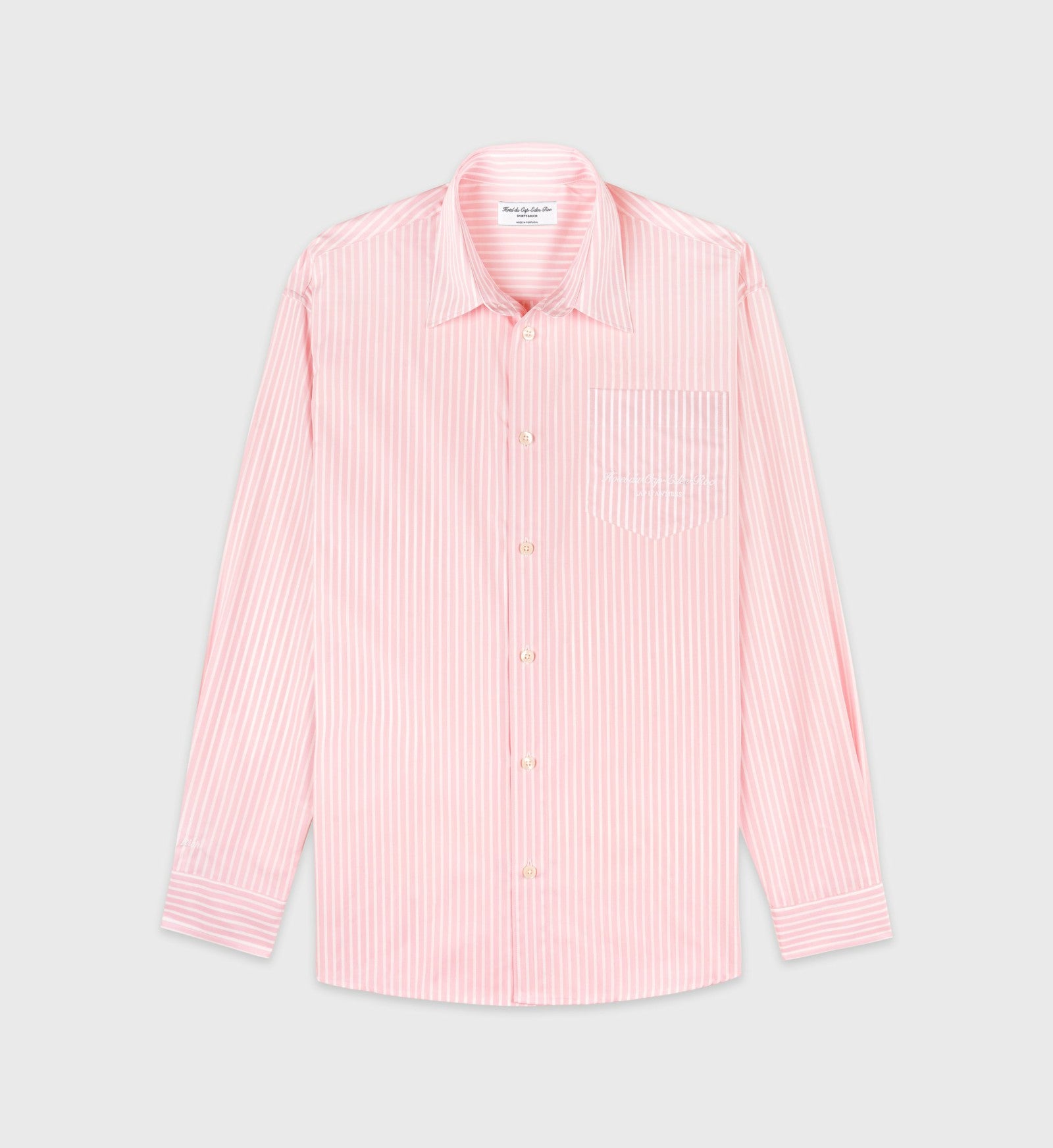 Eden Script Oversized Shirt - Pink/White Thin Stripe Sporty & Rich Outlet