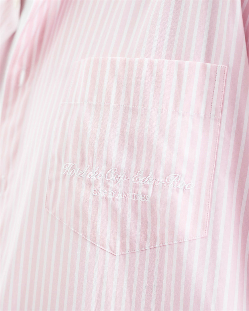 Eden Script Oversized Shirt - Pink/White Thin Stripe Sporty & Rich Outlet