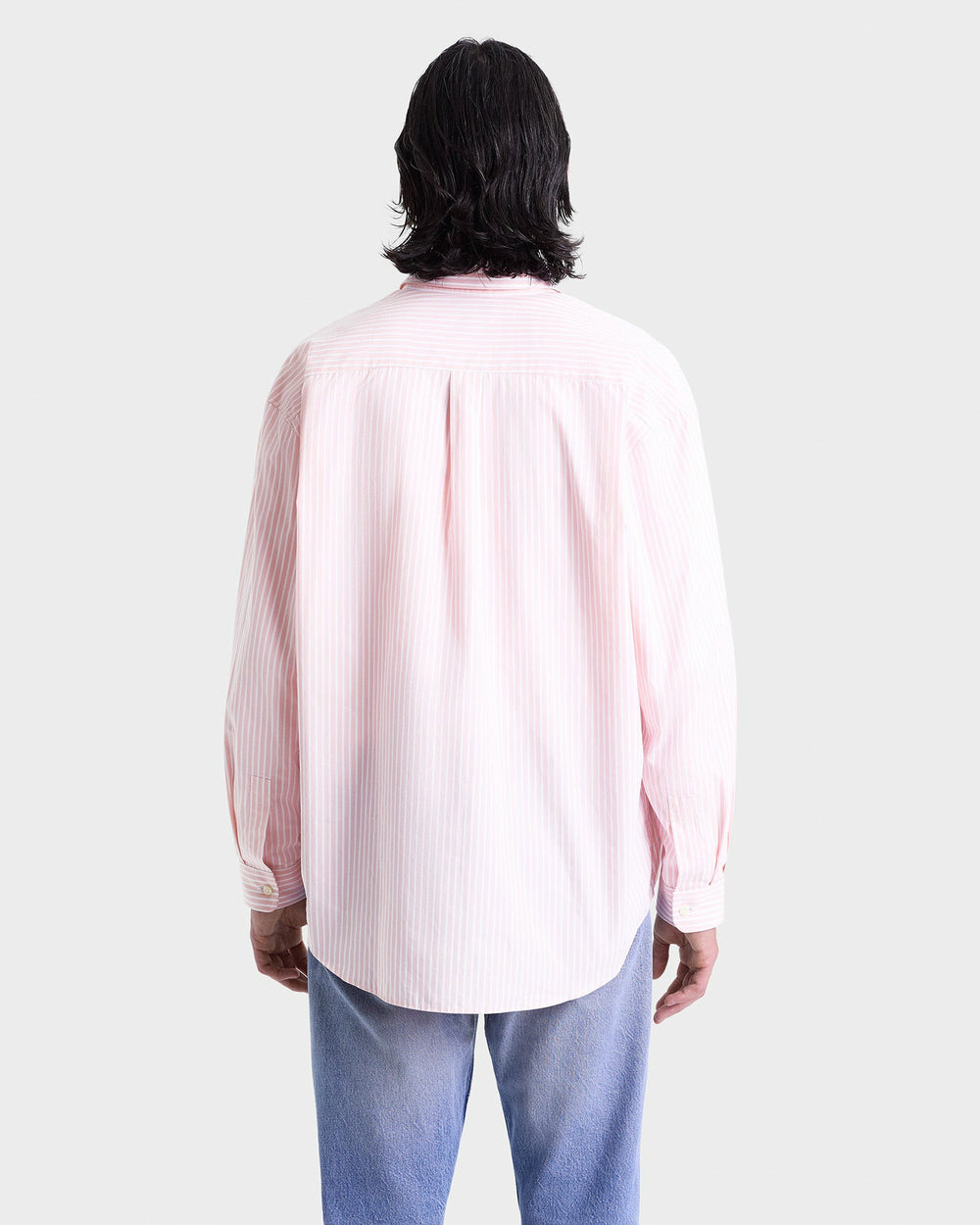 Eden Script Oversized Shirt - Pink/White Thin Stripe Sporty & Rich Outlet