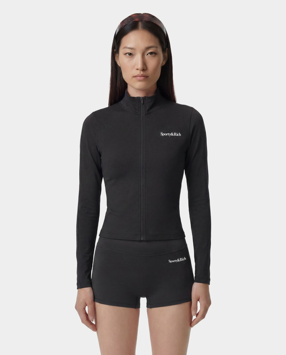 Serif Logo Sports Jacket - Carbon Sporty & Rich Discount