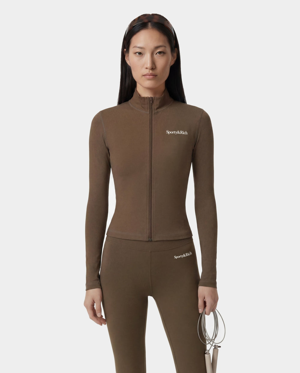 Serif Logo Sports Jacket - Sand Sporty & Rich For Sale