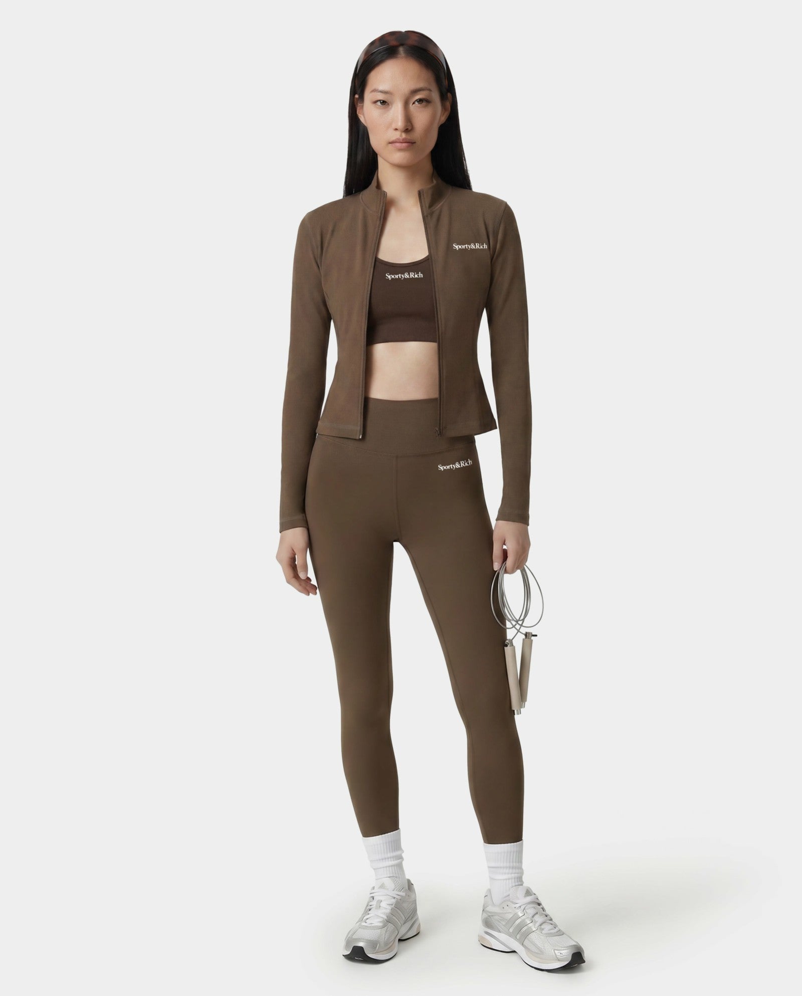 Serif Logo Sports Jacket - Sand Sporty & Rich For Sale