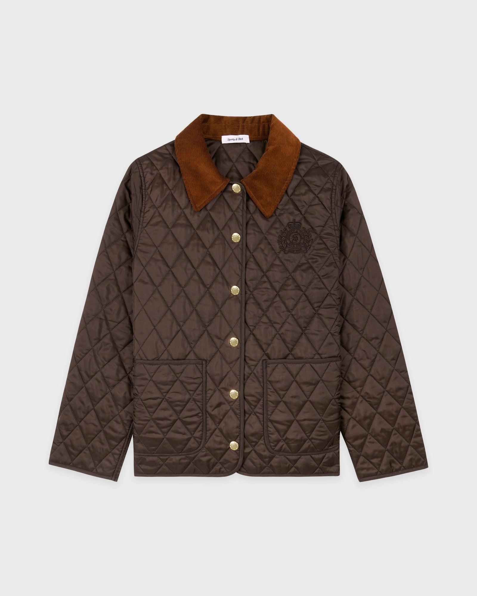 NY Crest Nylon Quilted Jacket - Chocolate Sporty & Rich Online