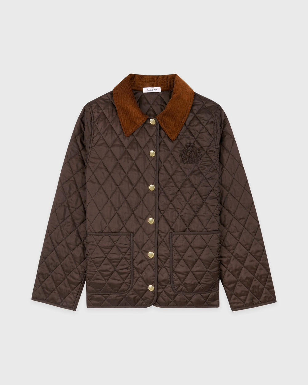 NY Crest Nylon Quilted Jacket - Chocolate Sporty & Rich Online