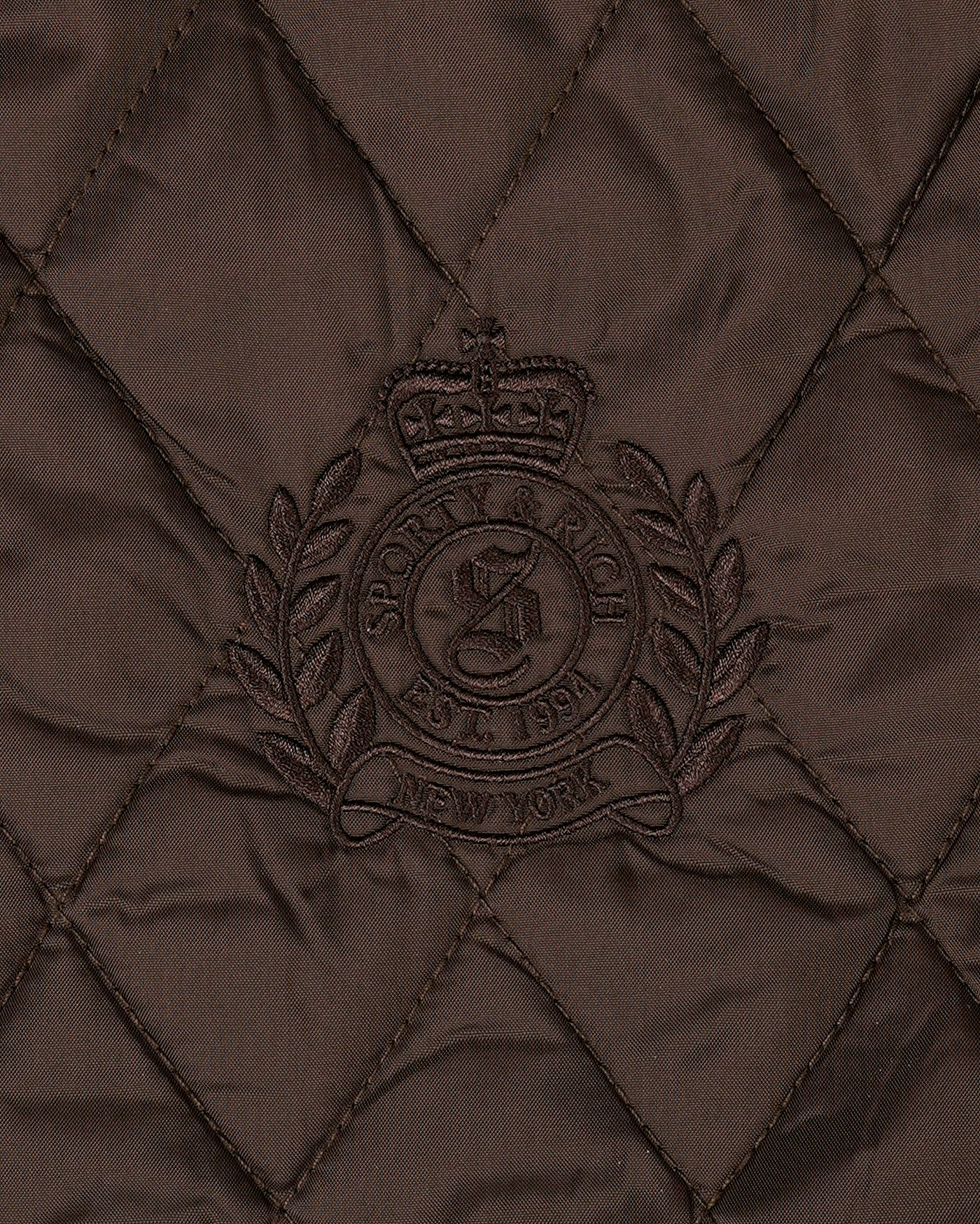 NY Crest Nylon Quilted Jacket - Chocolate Sporty & Rich Online