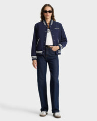 Eden Crest Varsity Jacket Women - Navy/White Sporty & Rich US