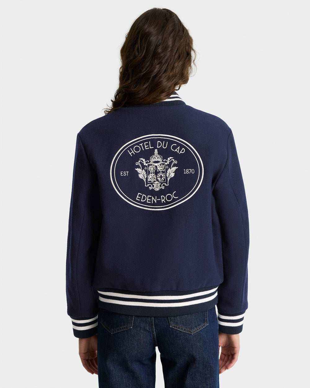 Eden Crest Varsity Jacket Women - Navy/White Sporty & Rich US