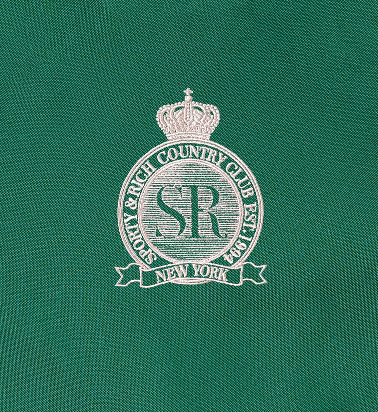 Royal Club Nylon Varsity Jacket - Spring Green/White Sporty & Rich Sale