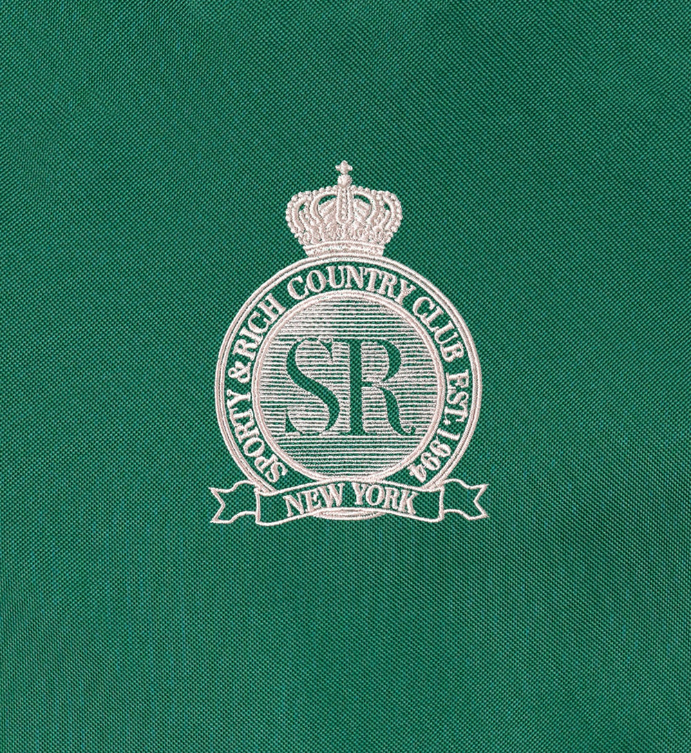 Royal Club Nylon Varsity Jacket - Spring Green/White Sporty & Rich Sale