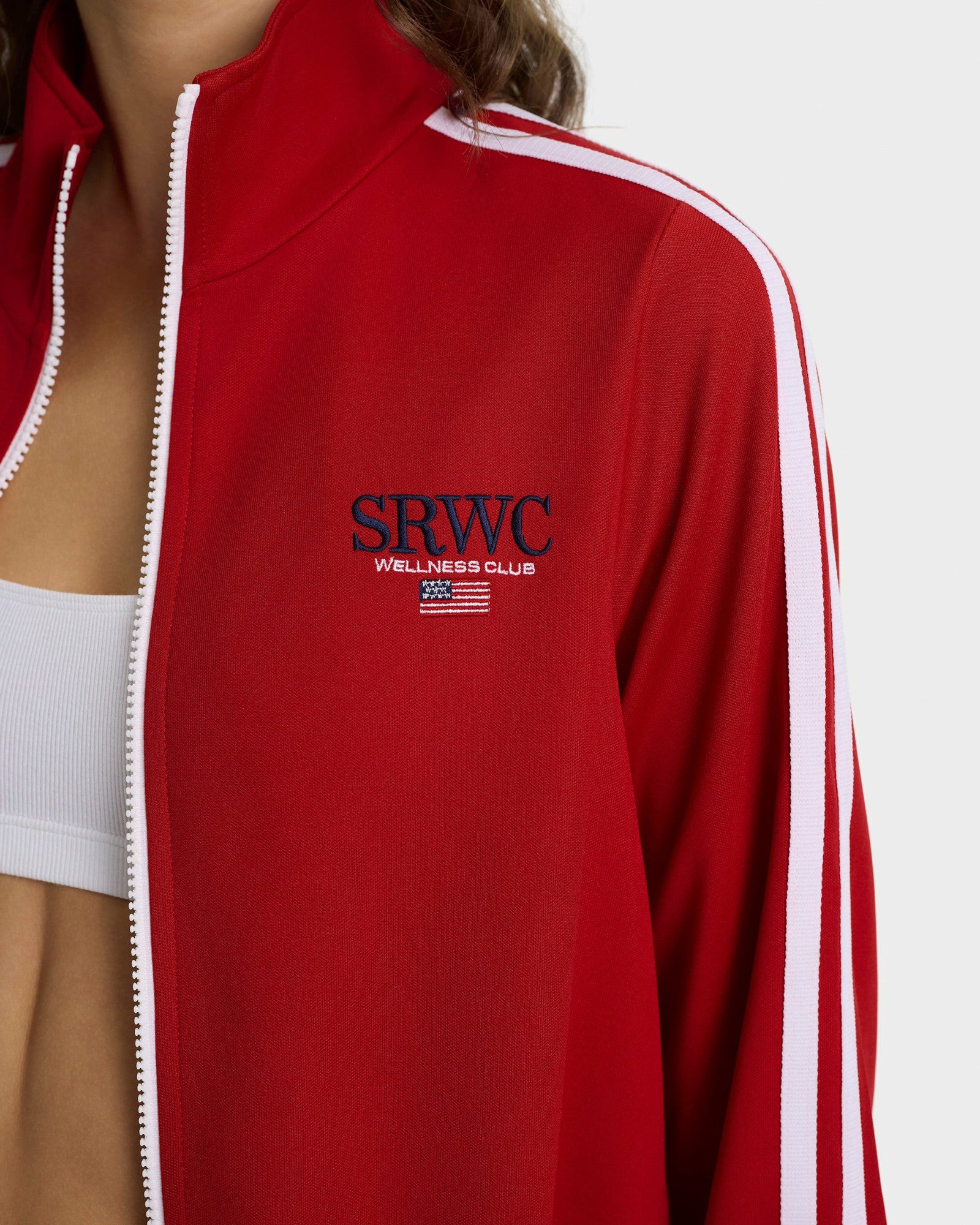 Nautical Elio Track Jacket - Ruby Sporty & Rich Outlet