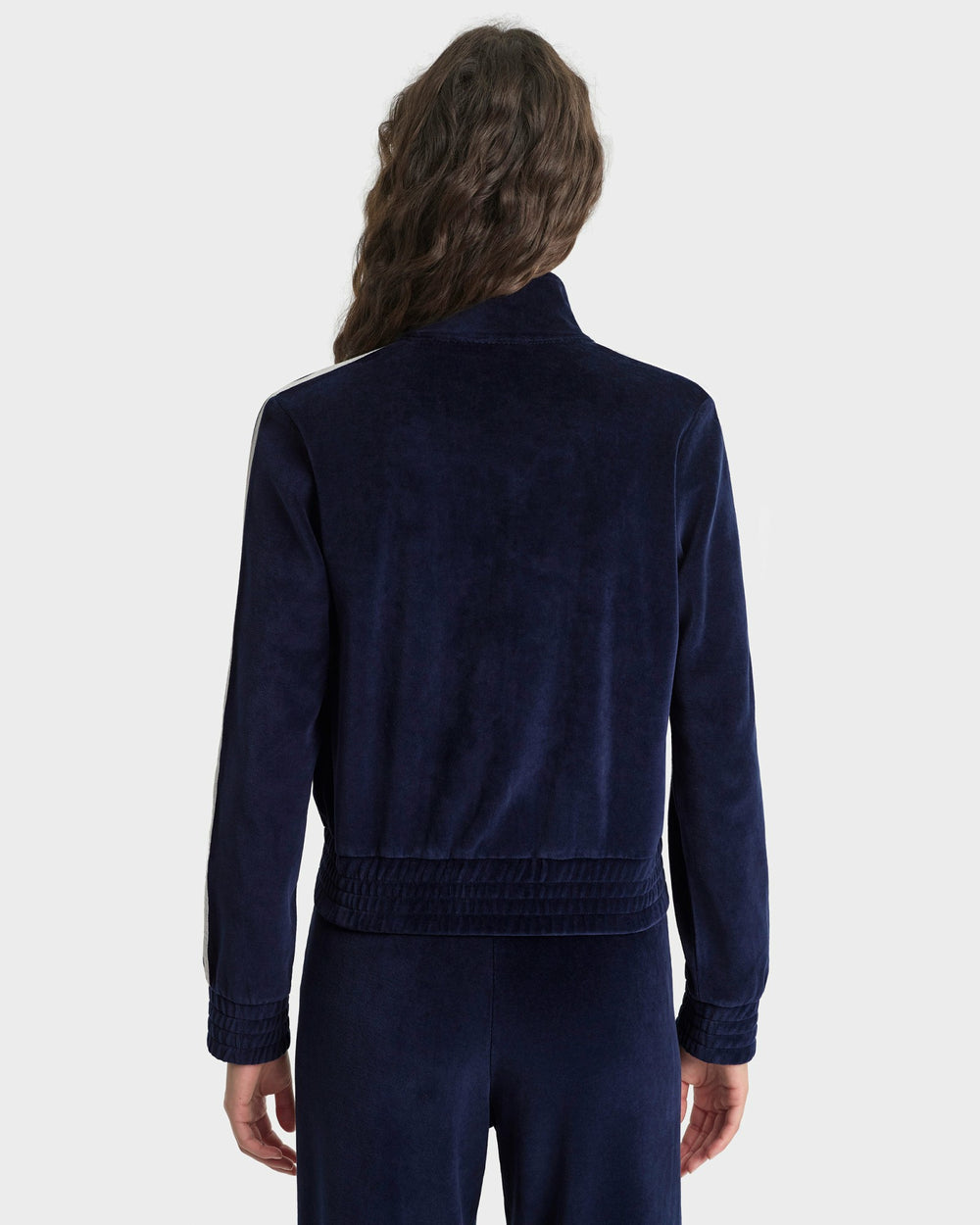 Crown Tennis Elio Velour Track Jacket - Navy/Ecru Sporty & Rich Sale