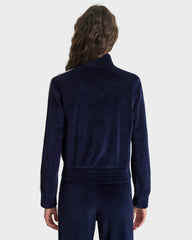 Crown Tennis Elio Velour Track Jacket - Navy/Ecru Sporty & Rich Sale