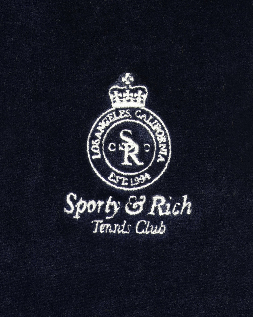 Crown Tennis Elio Velour Track Jacket - Navy/Ecru Sporty & Rich Sale