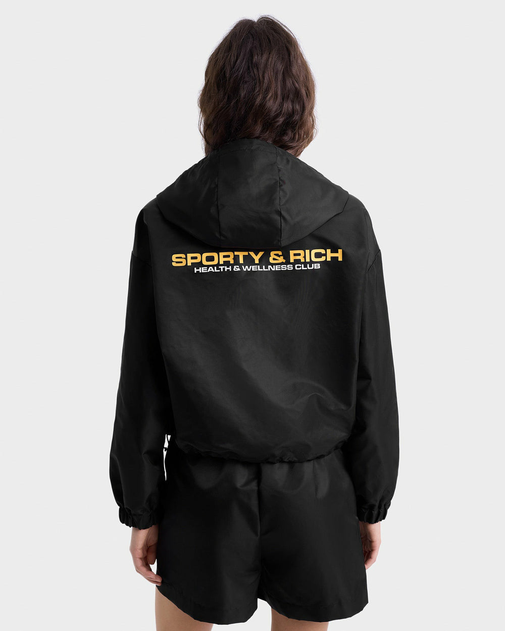 Bold Health Nylon Windbreaker - Black/Gold Sporty & Rich Online