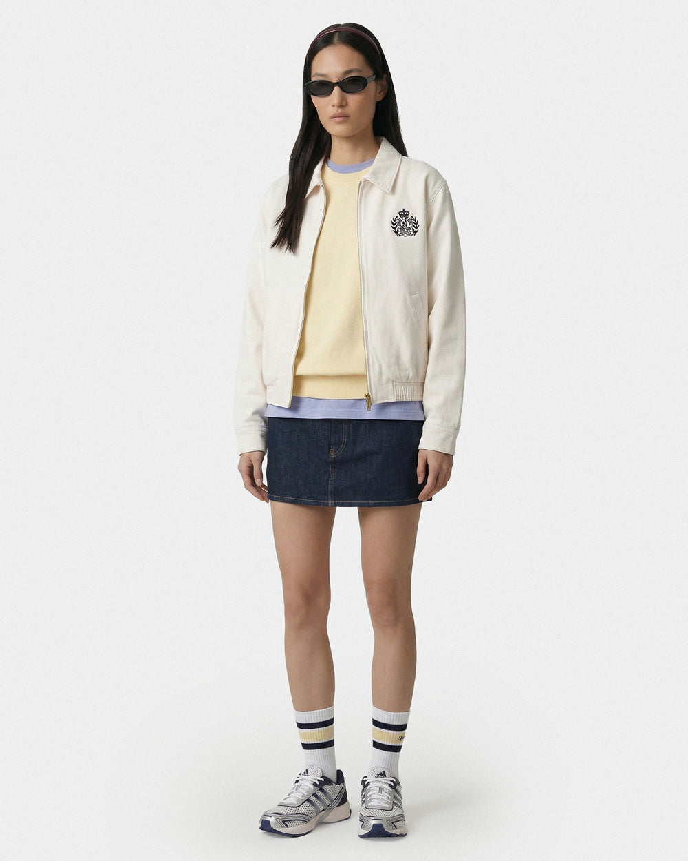 NY Crest Prep Jacket - Ecru/Navy Sporty & Rich Discount