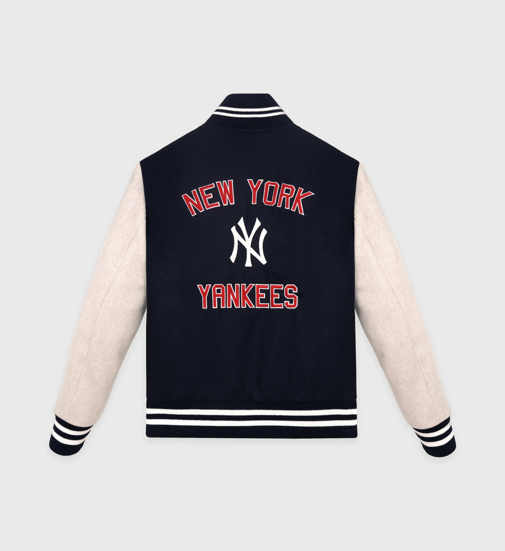 Homerun Wool Varsity Jacket - Navy/Cream Sporty & Rich Outlet
