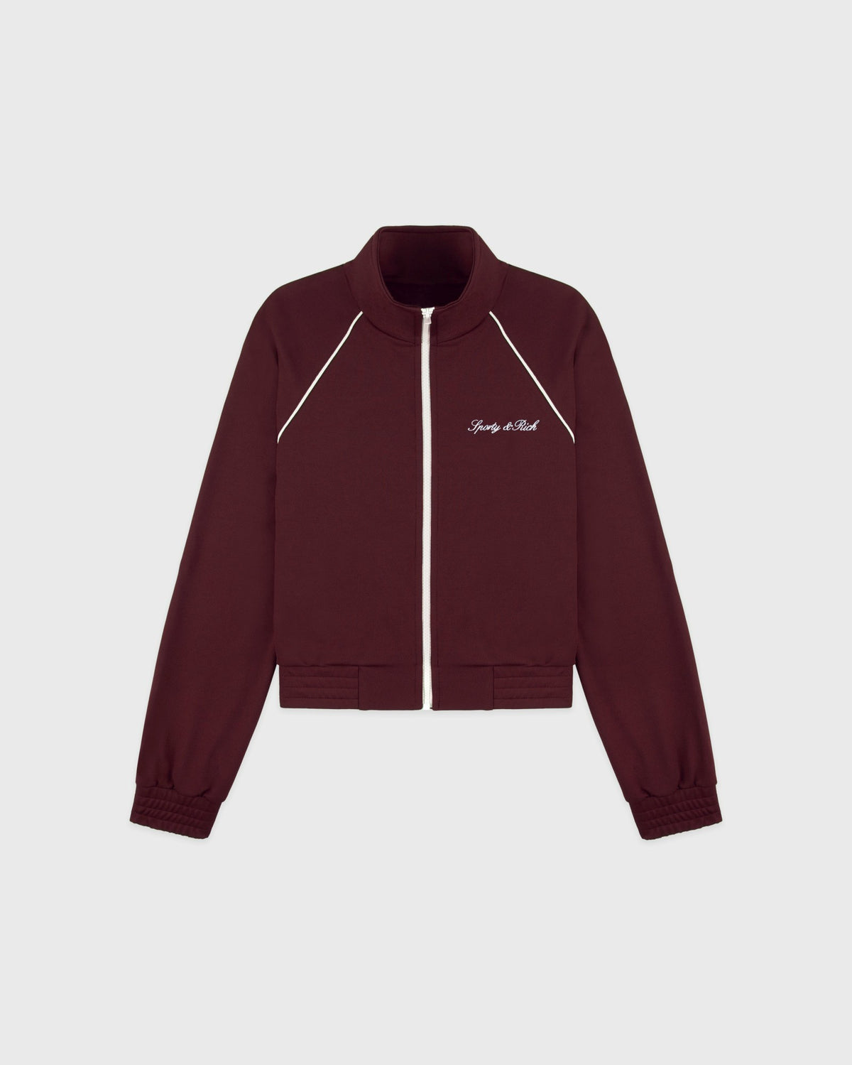 Signature Logo Retro Track Jacket - Bordeaux/White Sporty & Rich Sale