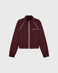 Signature Logo Retro Track Jacket - Bordeaux/White Sporty & Rich Sale