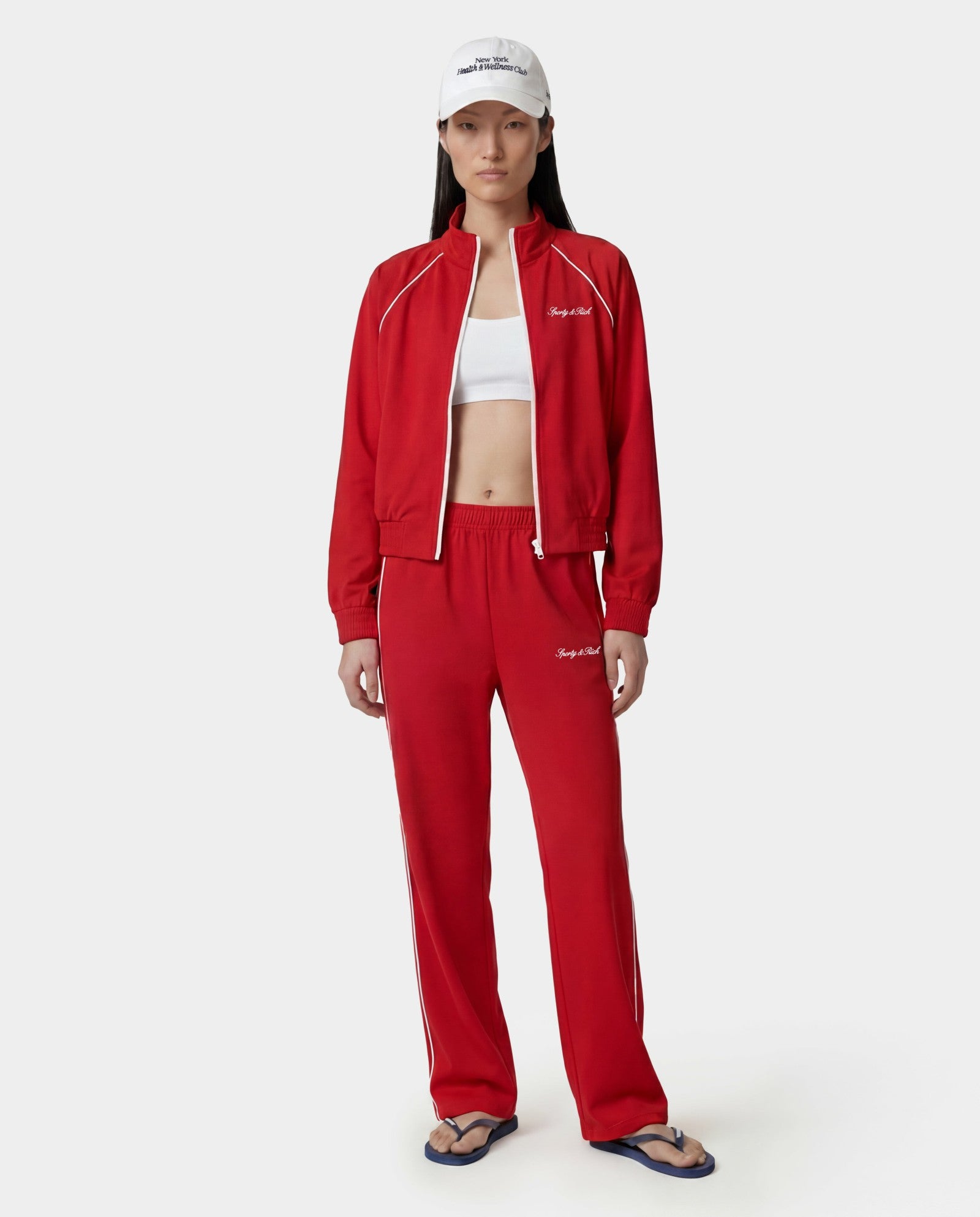 Signature Logo Retro Track Jacket - Ruby Sporty & Rich Online