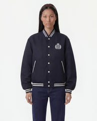H&W Crest Oversized Varsity Jacket - Dark Navy Sporty & Rich Discount