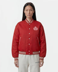 H&W Crest Oversized Varsity Jacket - Ruby Sporty & Rich For Sale