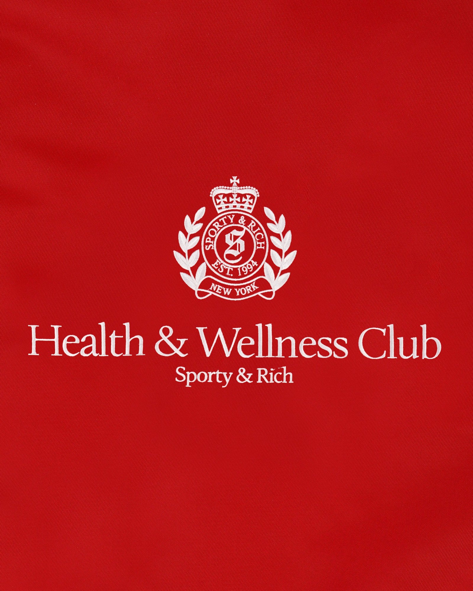 H&W Crest Oversized Varsity Jacket - Ruby Sporty & Rich For Sale