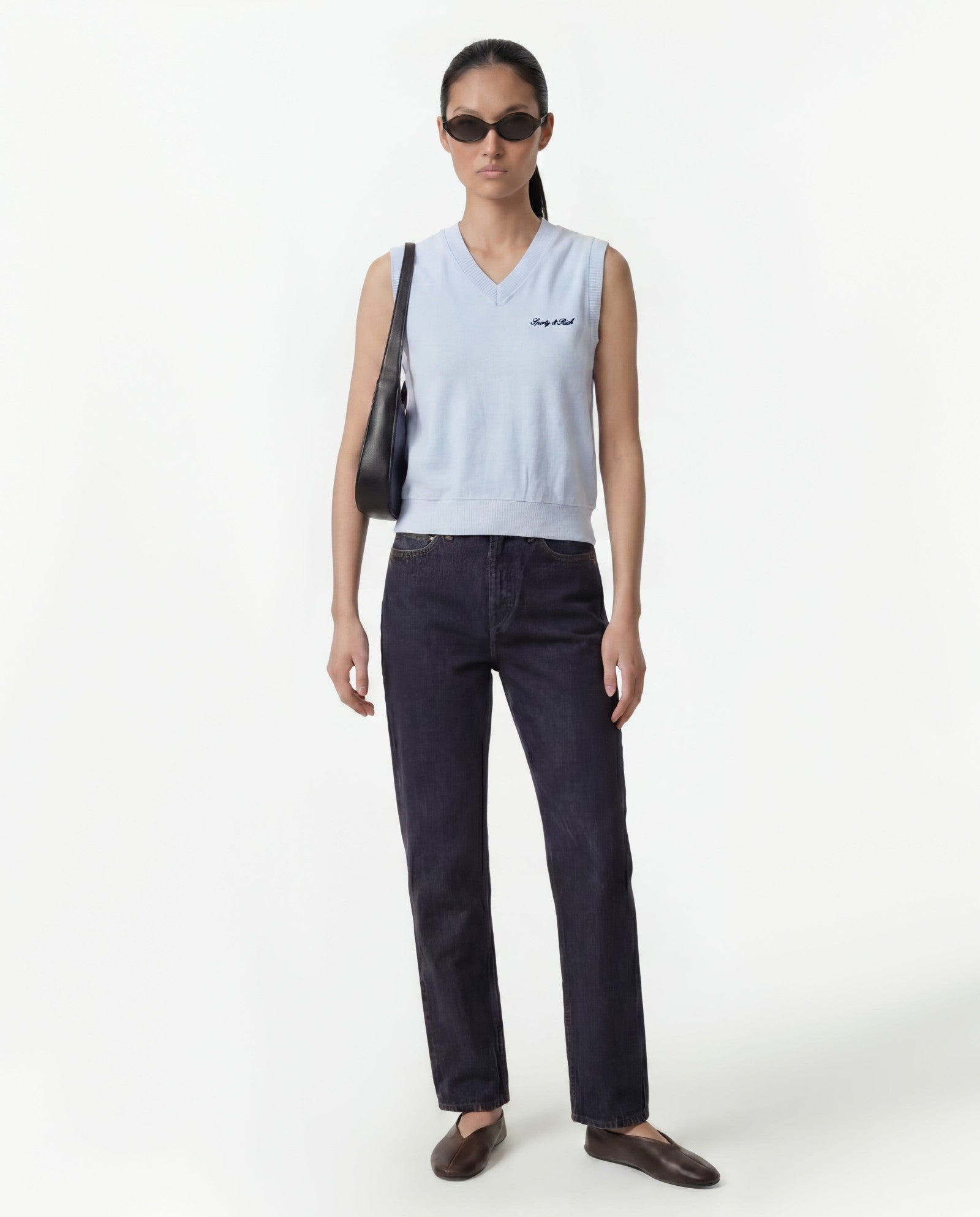 Signature Logo Terry Vest - Ciel Sporty & Rich Outlet
