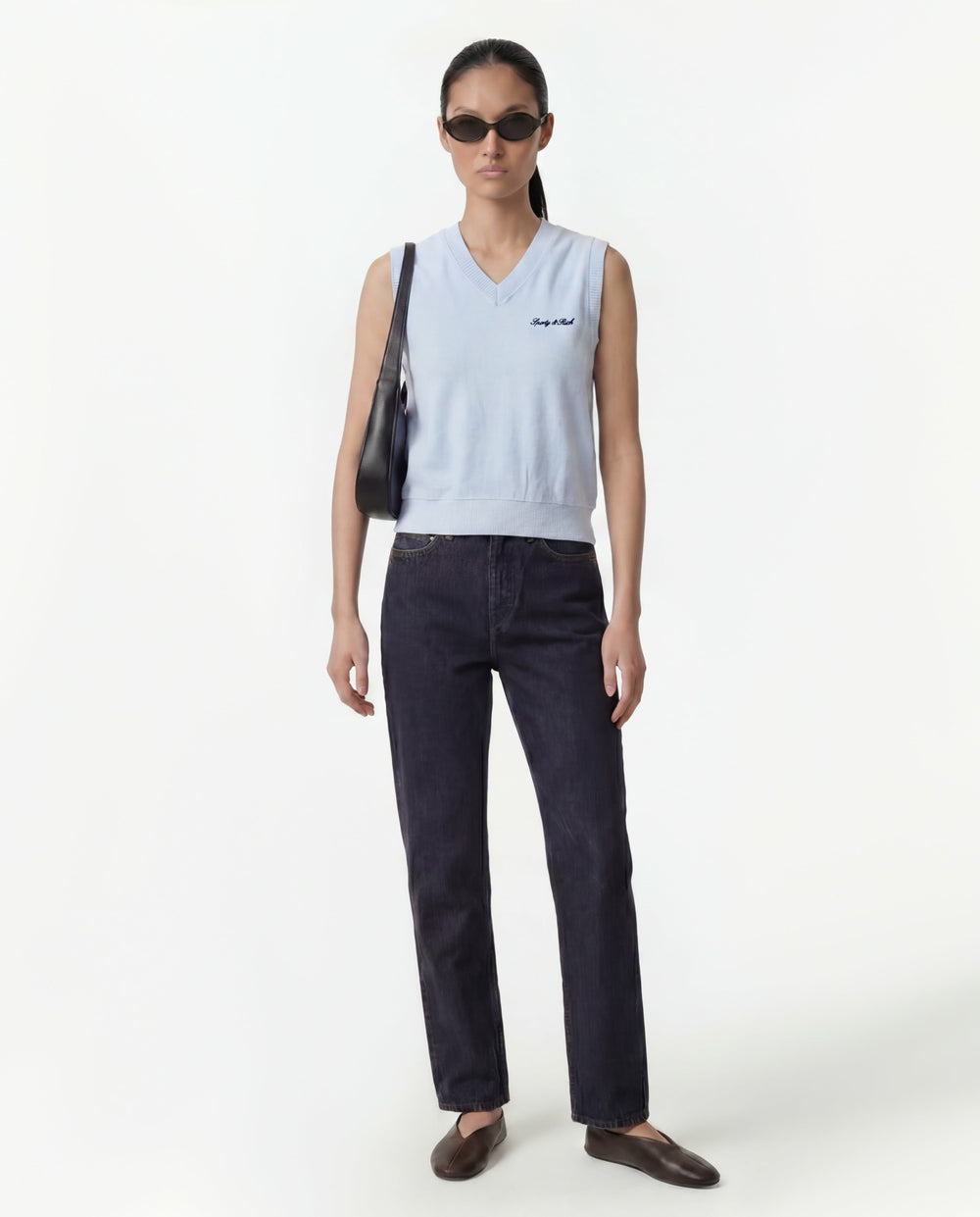 Signature Logo Terry Vest - Ciel Sporty & Rich Outlet