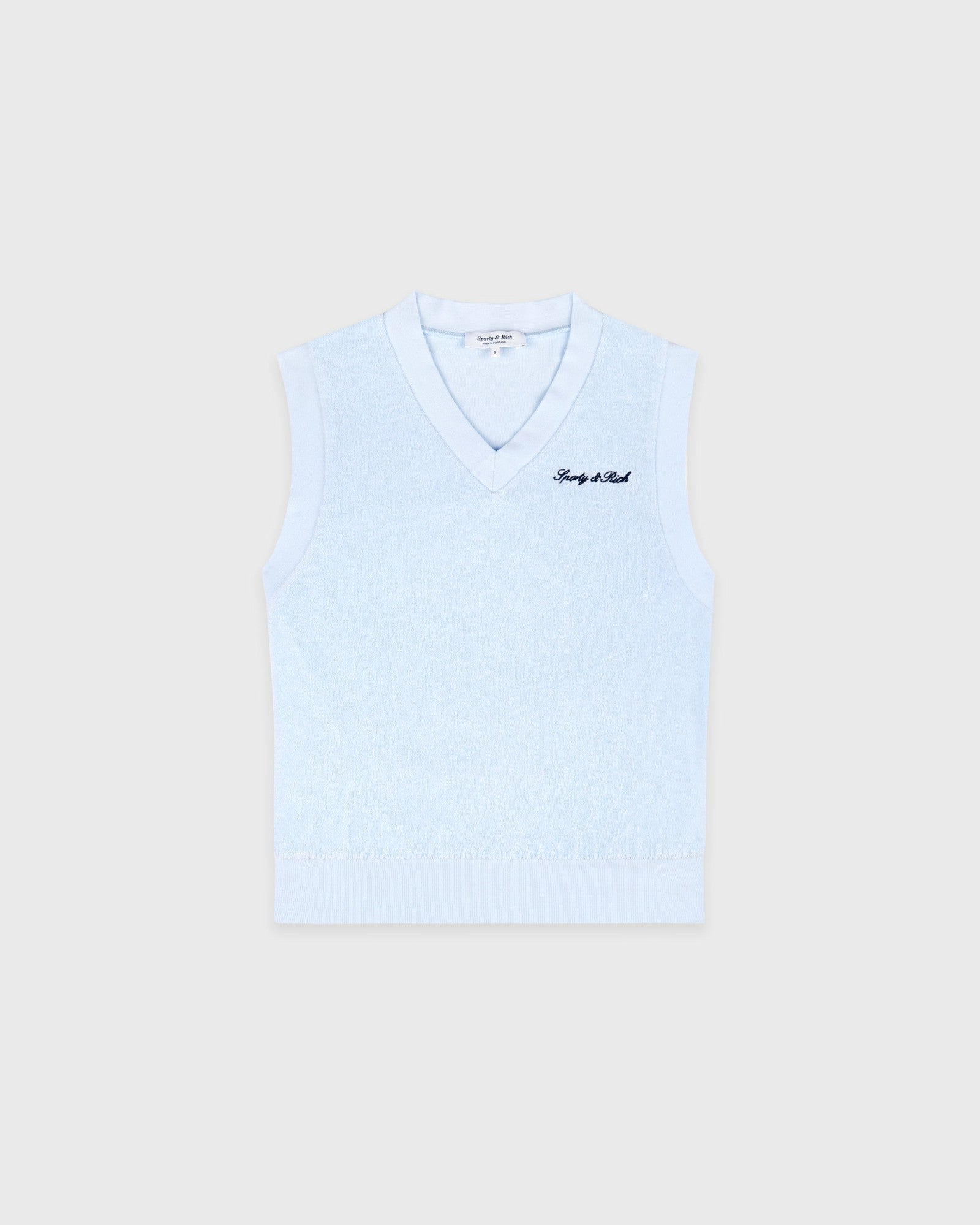 Signature Logo Terry Vest - Ciel Sporty & Rich Outlet