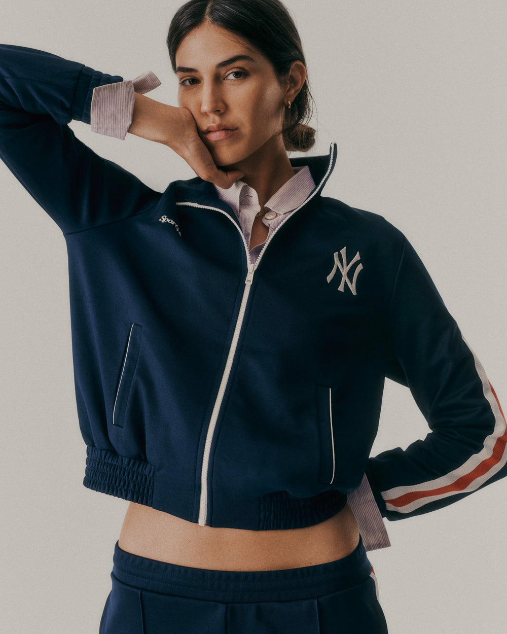 Yankees Serif Track Jacket - Navy/White/Red Sporty & Rich US
