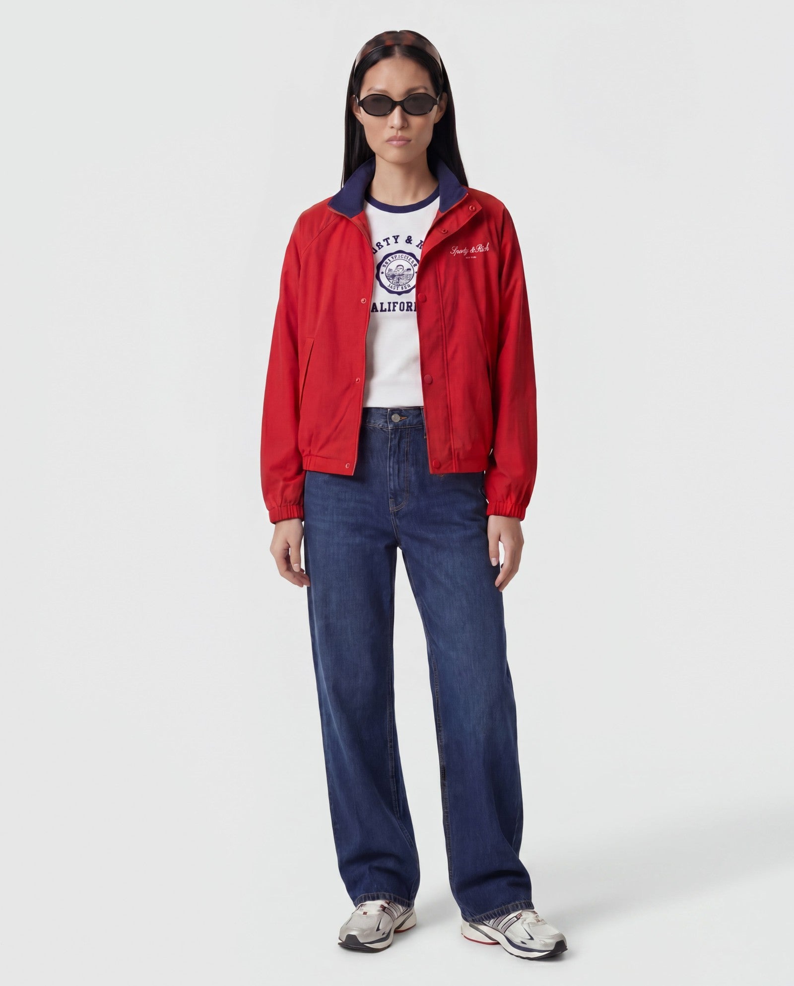 Signature NY Contrast Jacket - Ruby Sporty & Rich Discount