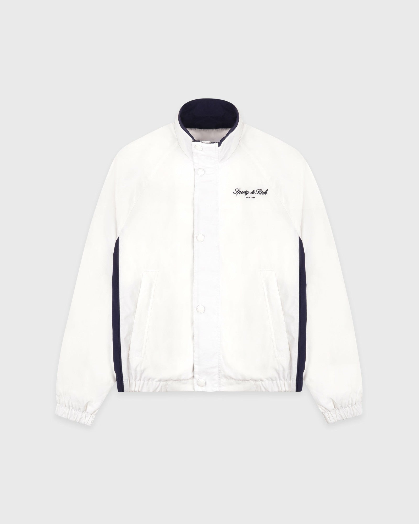Signature NY Contrast Jacket - White Sporty & Rich For Sale