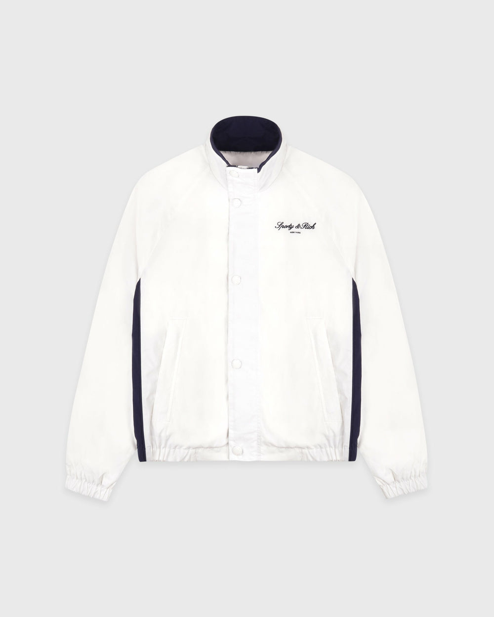 Signature NY Contrast Jacket - White Sporty & Rich For Sale